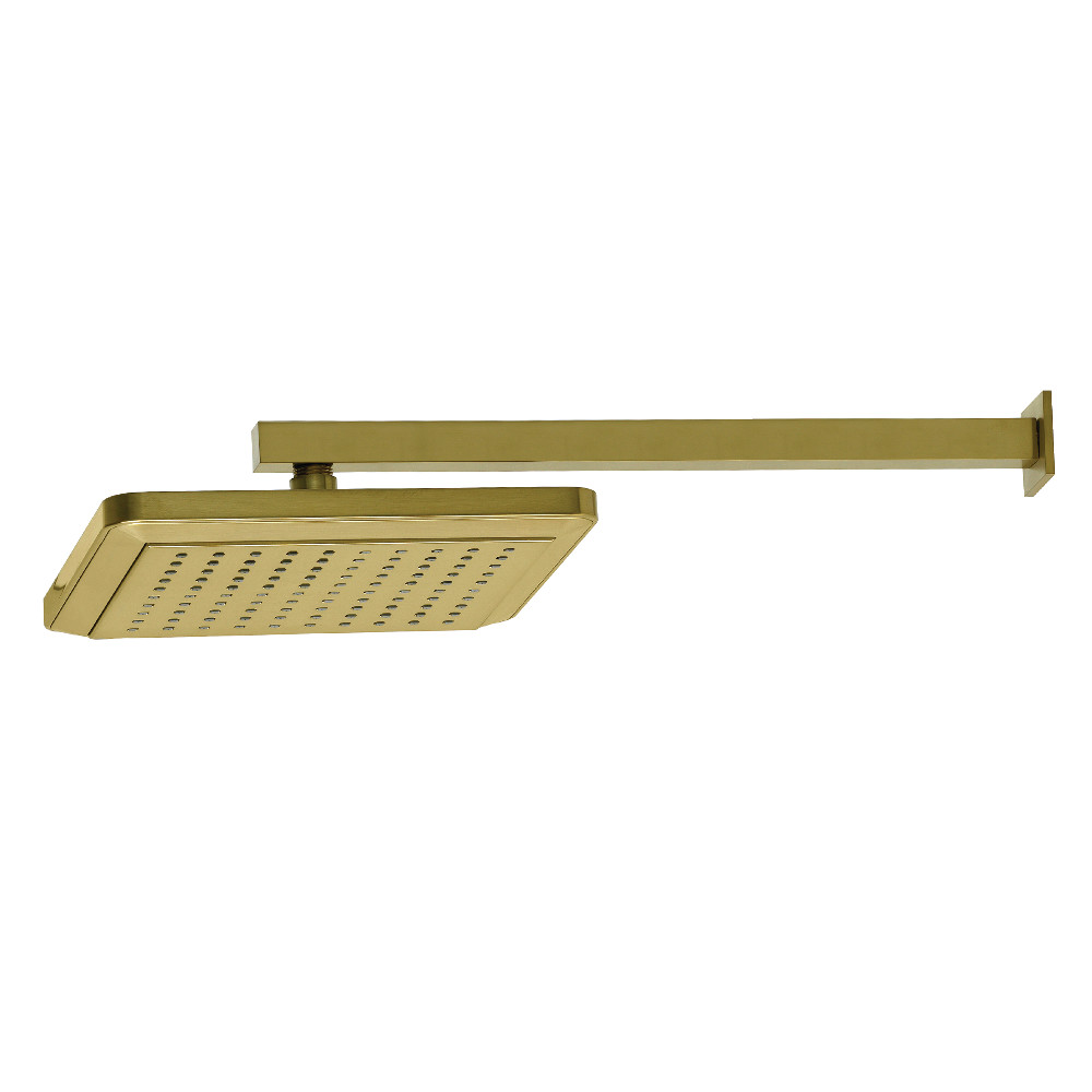 9.625 in. Claremont Square Shower Head with Shower Arm, Brushed Brass