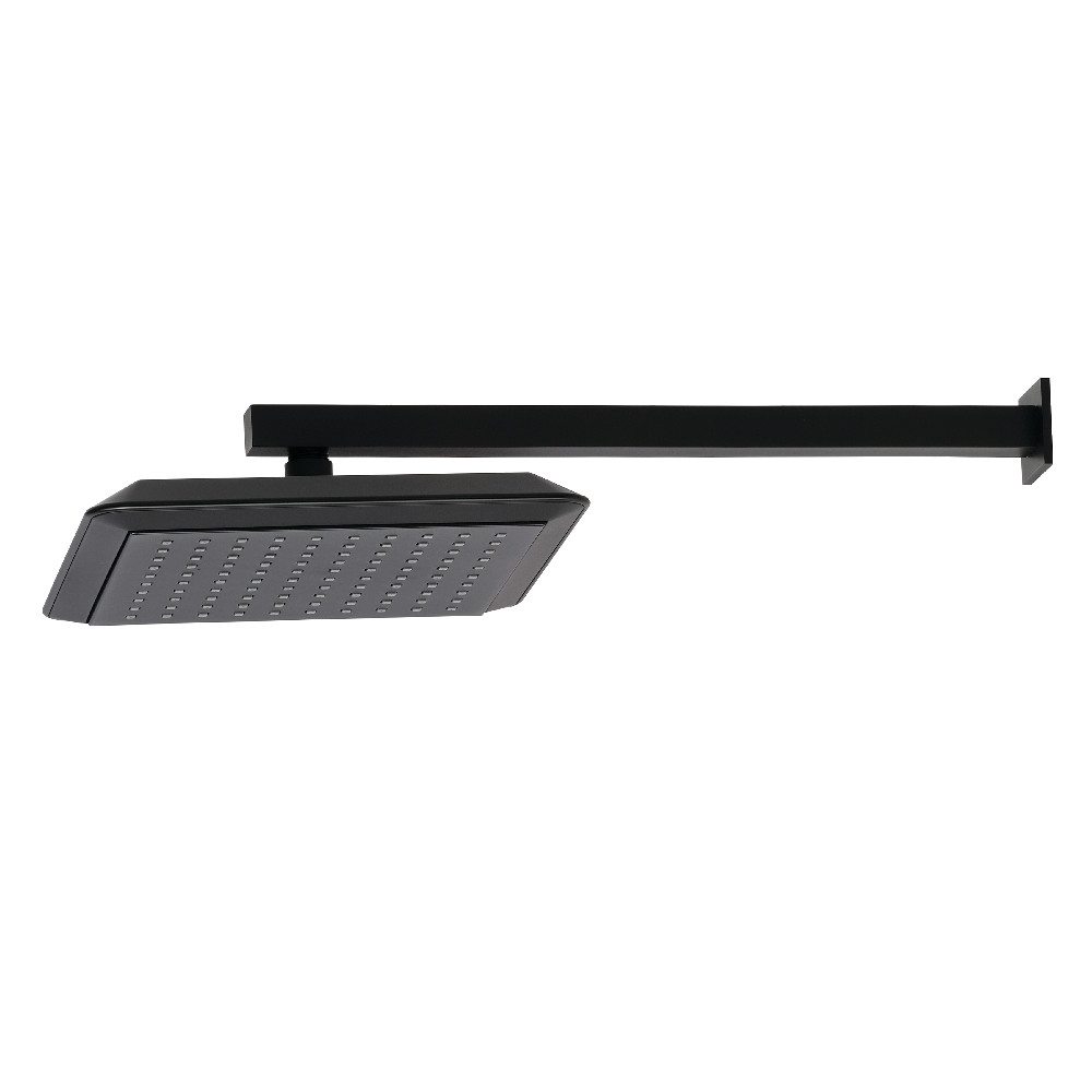 9.625 in. Claremont Square Shower Head with Shower Arm, Matte Black
