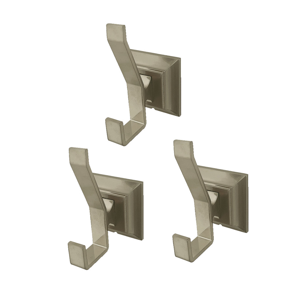 Monarch Bathroom Robe Hook & Towel, Brushed Nickel - 3 Piece