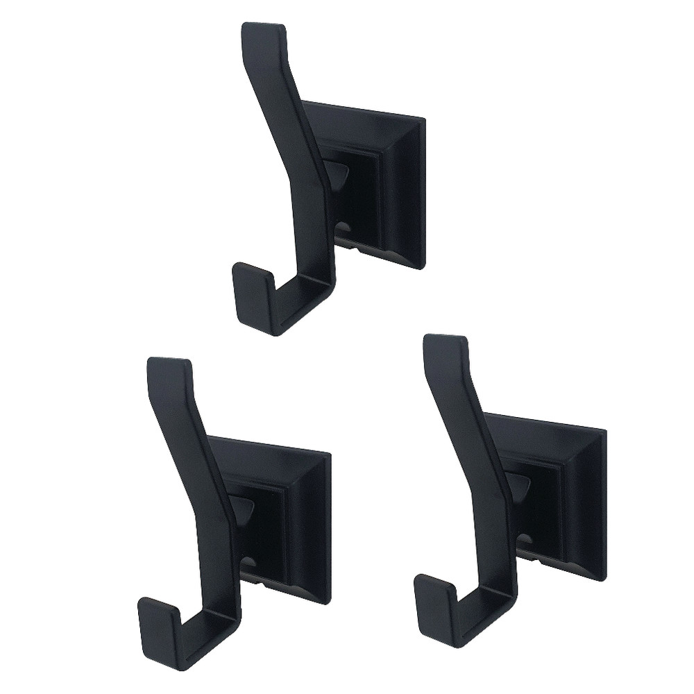 BAHK6127MB Monarch Bathroom Robe Hook & Towel, Matte Black - 3 Piece