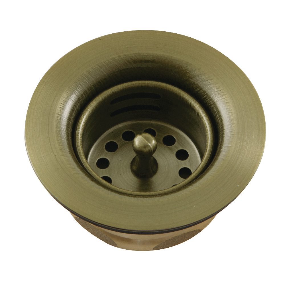 Picture of Kingston Brass K461BAB Tacoma Stainless Steel Bar Sink Duo Basket Strainer, Antique Brass