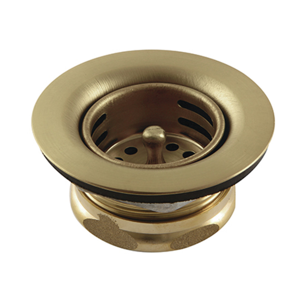 Picture of Kingston Brass K461BBB Tacoma Stainless Steel Bar Sink Duo Basket Strainer, Brushed Brass