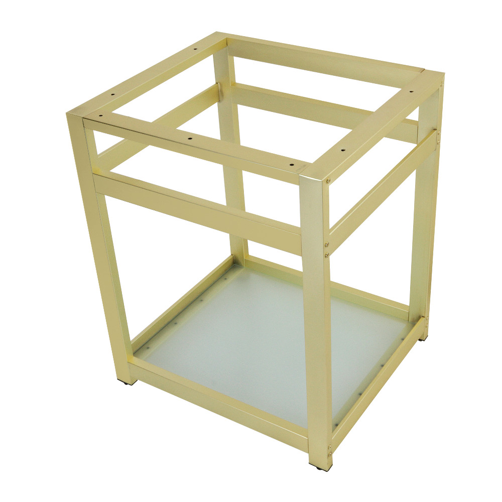 Picture of Kingston Brass VSP2522B7 25 x 22 in. Fauceture Steel Console Sink Base with Glass Shelf, Brushed Brass