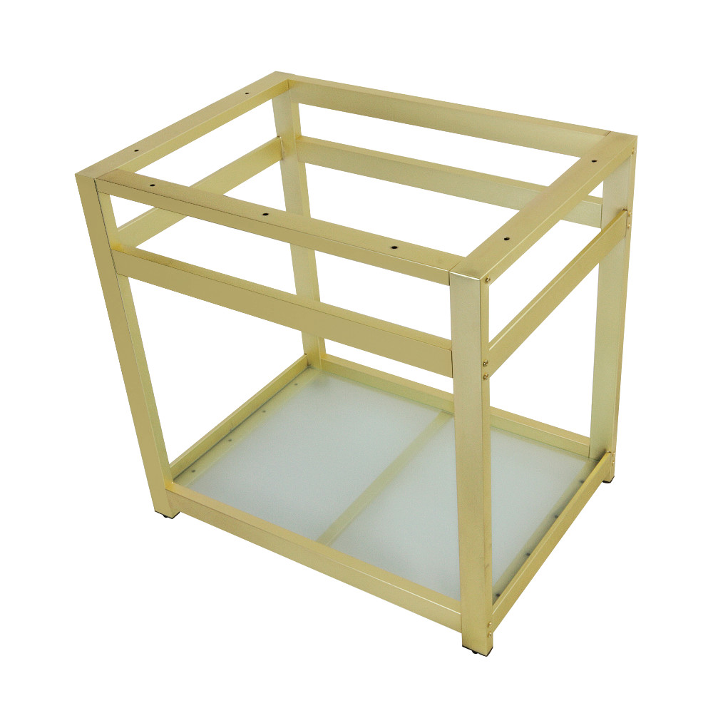 Picture of Kingston Brass VSP3122B7 31 x 22 in. Fauceture Steel Console Sink Base with Glass Shelf, Brushed Brass