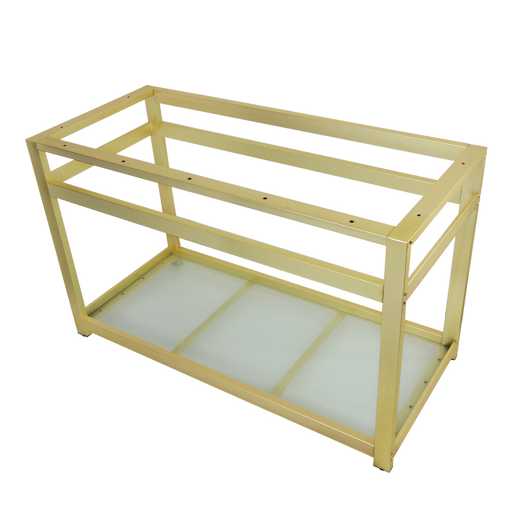 Picture of Kingston Brass VSP4922B7 49 x 22 in. Fauceture Steel Console Sink Base with Glass Shelf, Brushed Brass