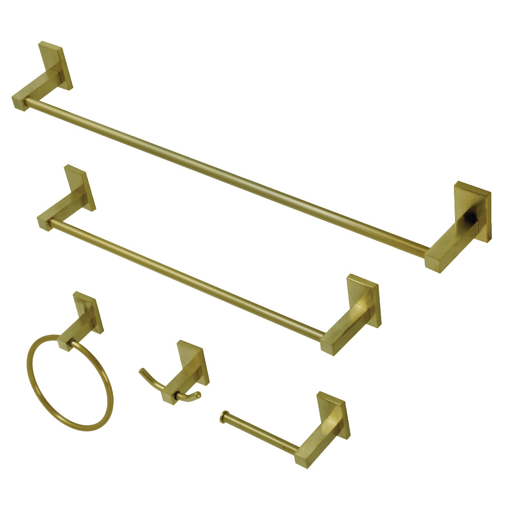 BAHK8212478BB Continental Bathroom Accessory Set, Brushed Brass - 5 Piece