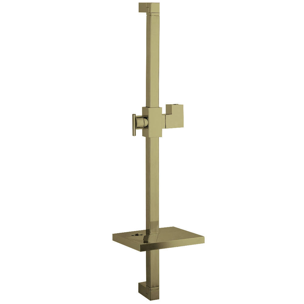 24 in. Claremont Shower Slide Bar with Soap Dish, Brushed Brass
