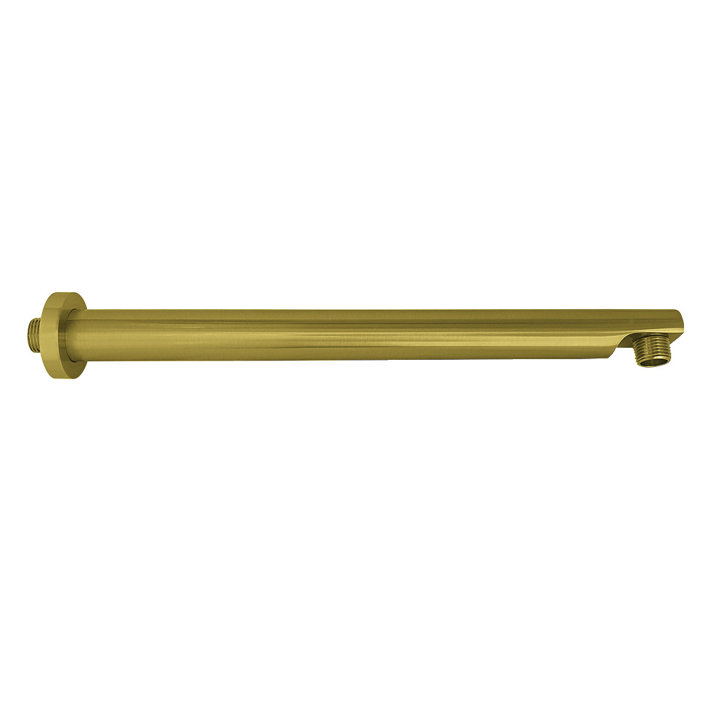 13 in. Aquaelements Brass Shower Arm with Flange, Brushed Brass