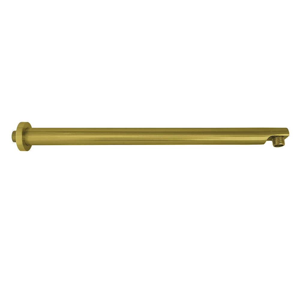 18 in. Aquaelements Brass Shower Arm with Flange, Brushed Brass