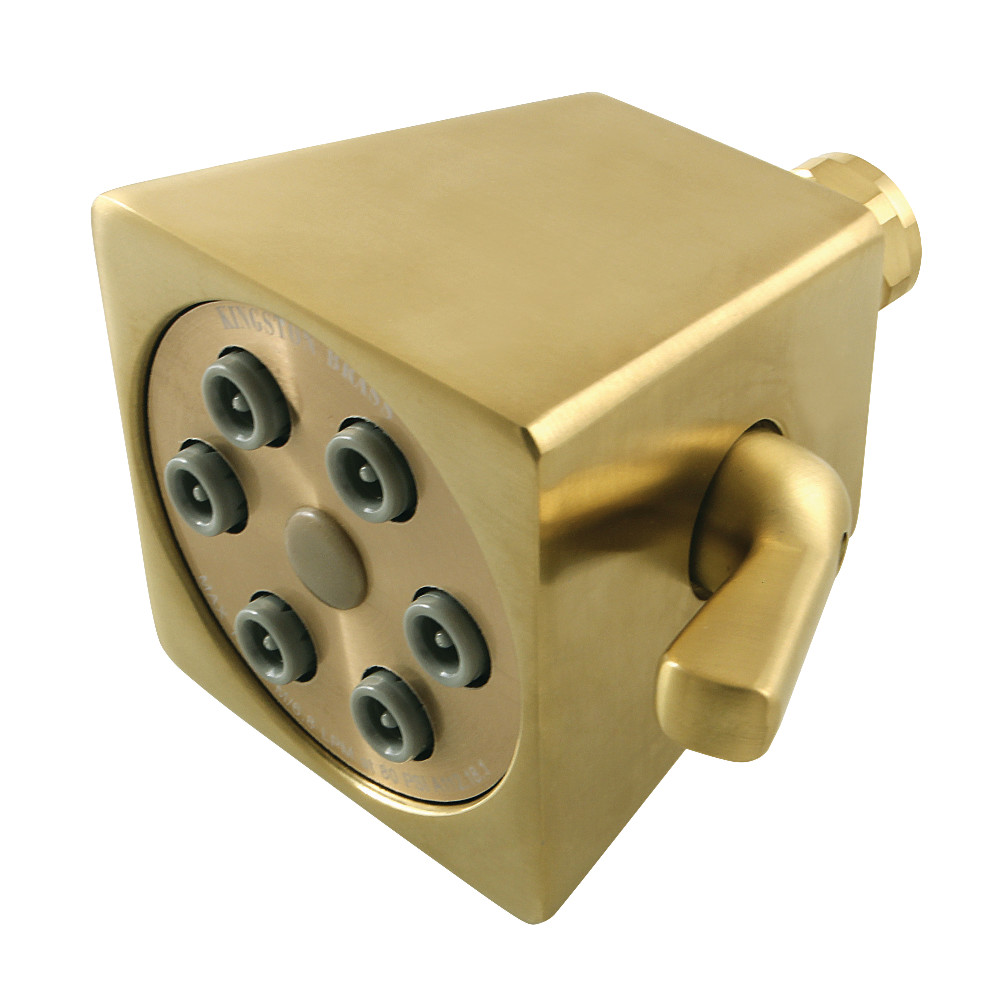 K230A7 2.8 in. Monarch Brass Square Shower Head, Brushed Brass