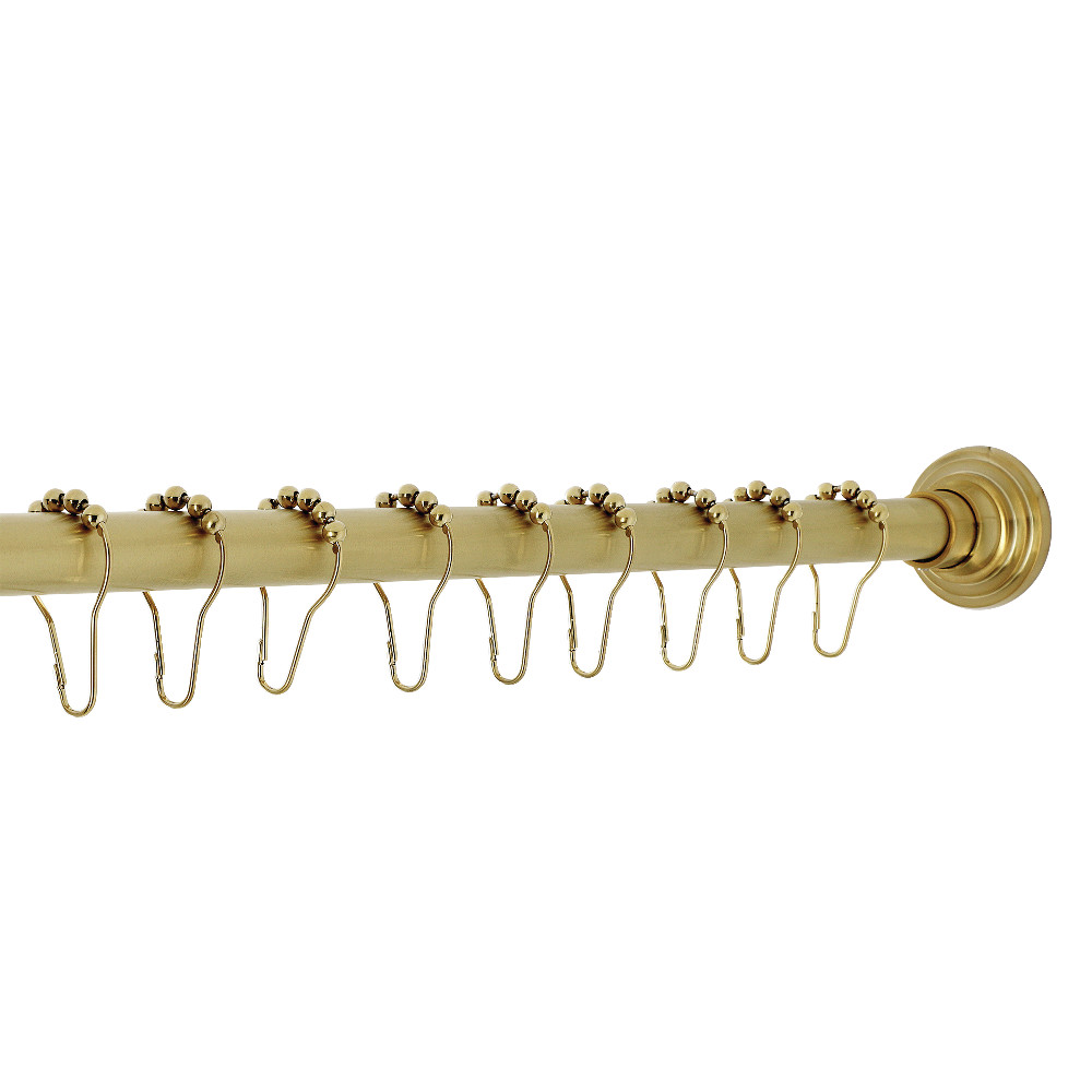 72 in. Edenscape Adjustable Shower Curtain Rod with Rings, Brushed Brass
