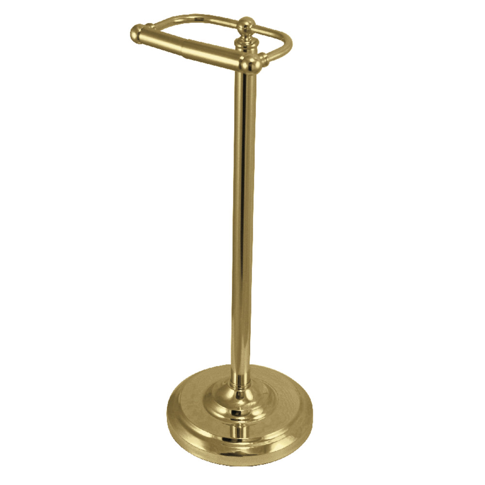 Vintage Freestanding Toilet Paper Holder, Brushed Brass