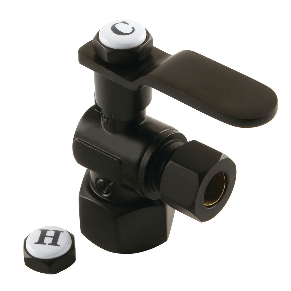 0.5 FIP x 0.375 in. O.D. Comp Whitaker Angle Stop Valve, Matte Black