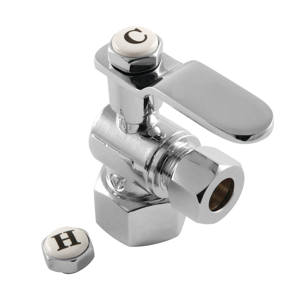 0.5 FIP x 0.375 in. O.D. Comp Whitaker Angle Stop Valve, Polished Chrome