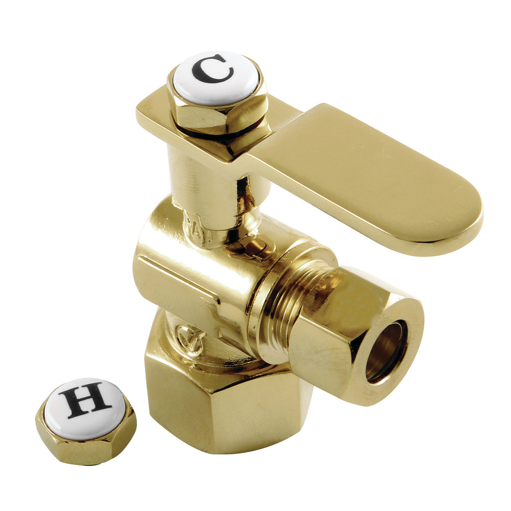 0.5 FIP x 0.375 in. O.D. Comp Whitaker Angle Stop Valve, Polished Brass