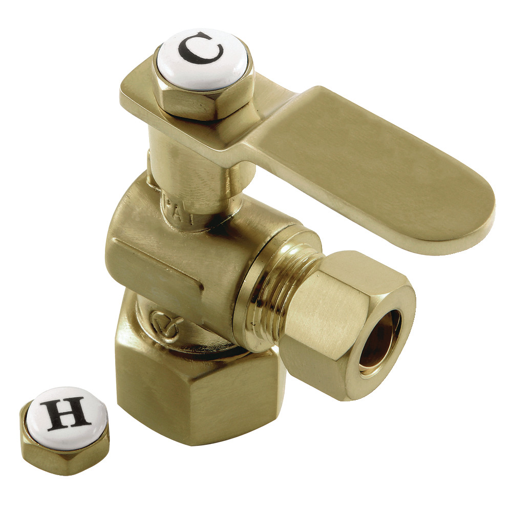 CA4310BB 0.5 FIP x 0.375 in. O.D. Comp Whitaker Angle Stop Valve, Brushed Brass