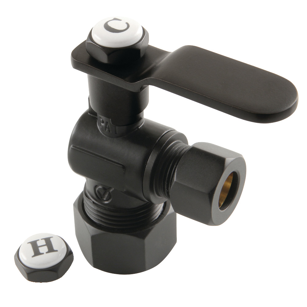 KL5330MB 0.625 x 0.375 in. O.D. Comp Whitaker Angle Stop Valve, Matte Black