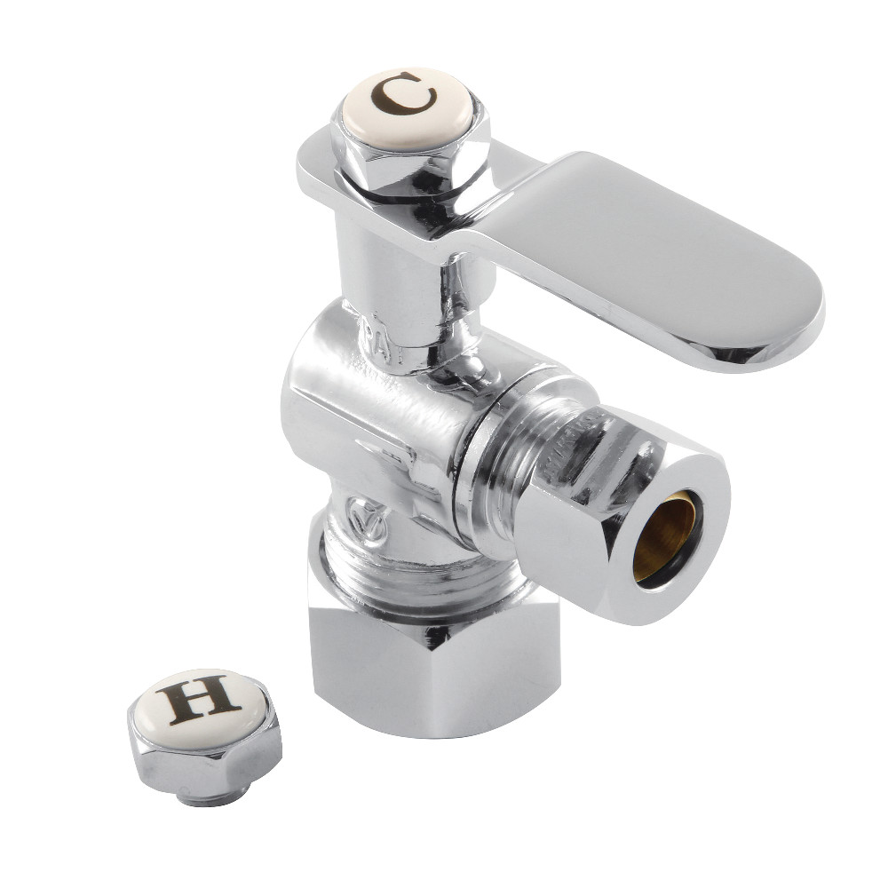 KL5330CP 0.625 x 0.375 in. O.D. Comp Whitaker Angle Stop Valve, Polished Chrome
