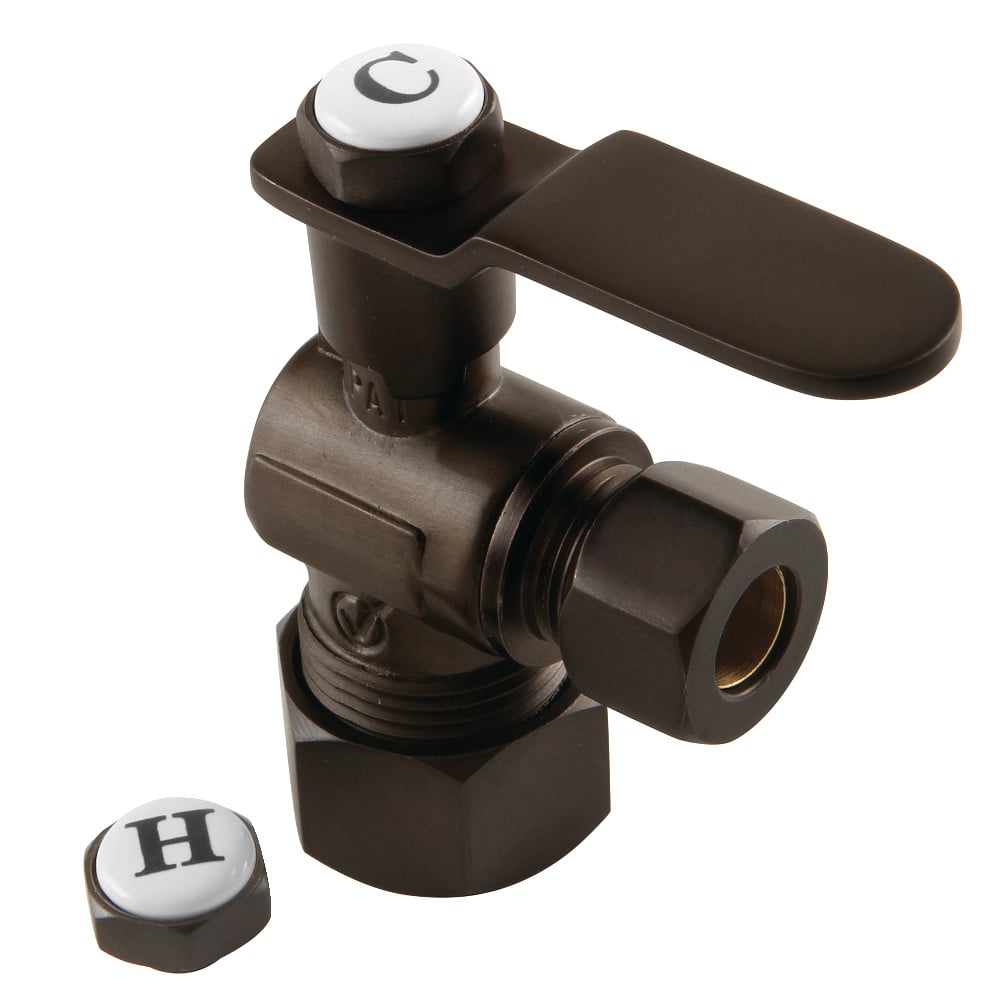 0.625 x 0.375 in. O.D. Comp Whitaker Angle Stop Valve, Oil Rubbed Bronze