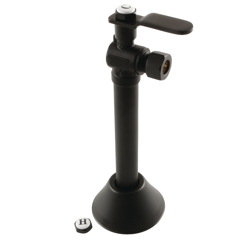 CA8320MB 0.5 Sweat x 0.375 in. O.D. Comp Whitaker Angle Stop Valve with 5 in. Extension, Matte Black