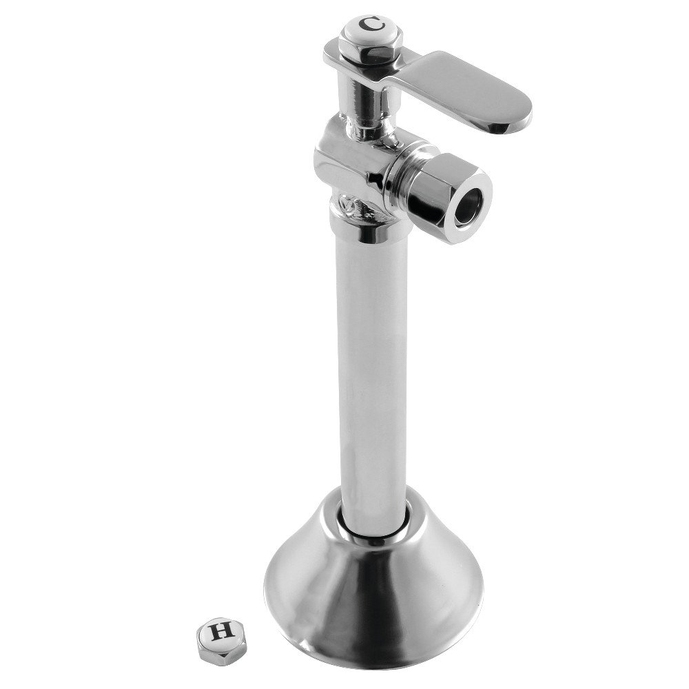CA8320CP 0.5 Sweat x 0.375 in. O.D. Comp Whitaker Angle Stop Valve with 5 in. Extension, Polished Chrome