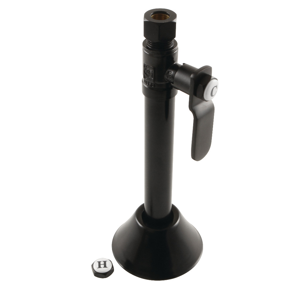 0.5 Sweat x 0.375 in. O.D. Comp Whitaker Straight Stop Valve with 5 in. Extension, Matte Black