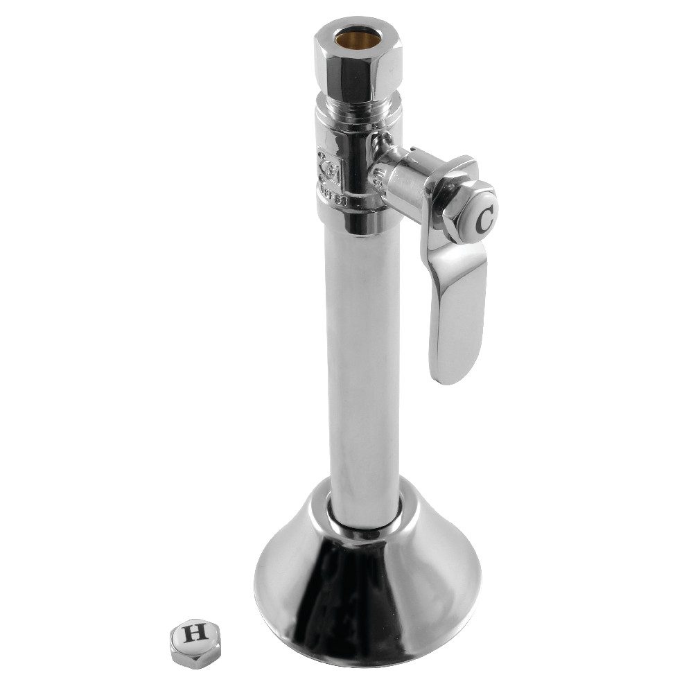 CA8325CP 0.5 Sweat x 0.375 in. O.D. Comp Whitaker Straight Stop Valve with 5 in. Extension, Polished Chrome