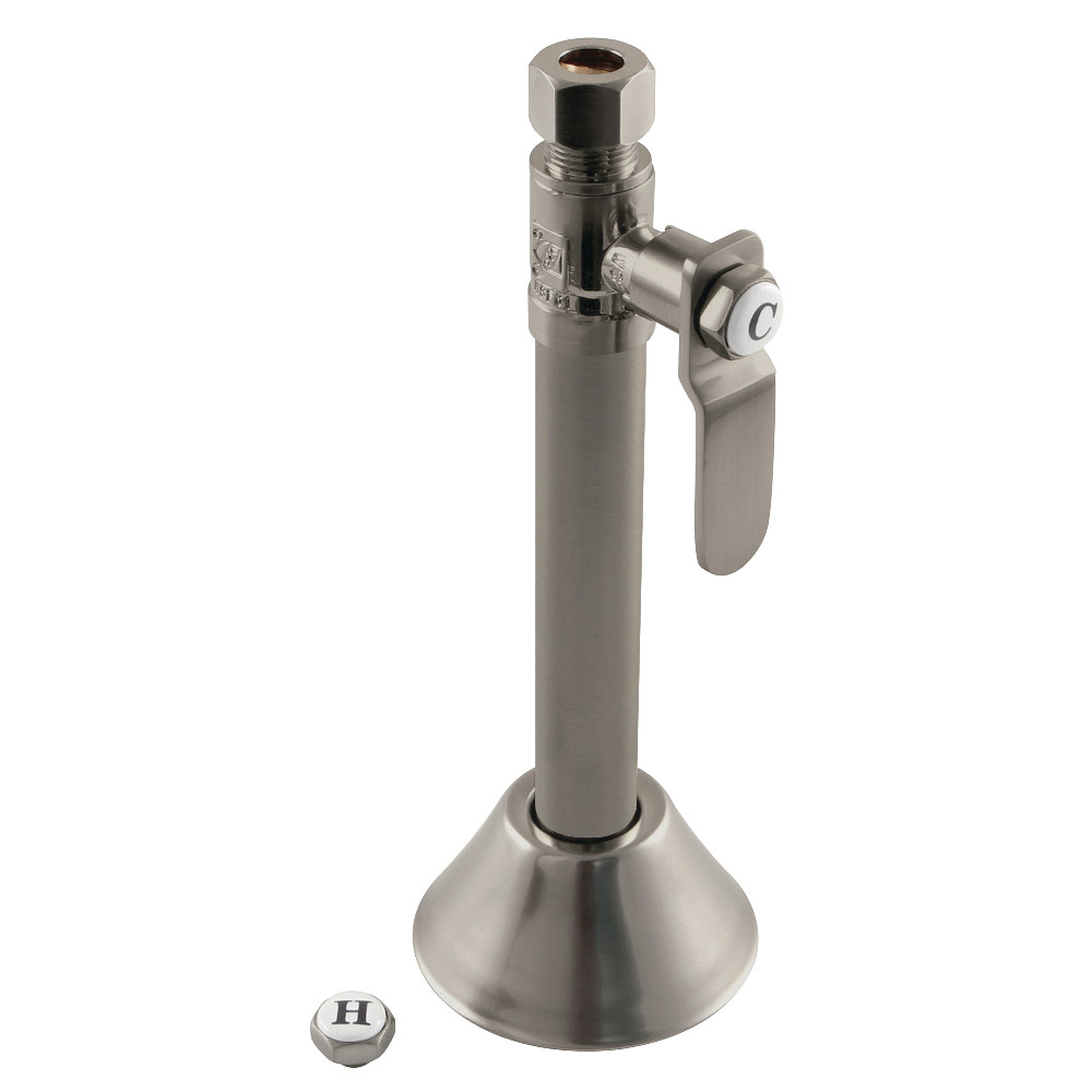 0.5 Sweat x 0.375 in. O.D. Comp Whitaker Straight Stop Valve with 5 in. Extension, Brushed Nickel