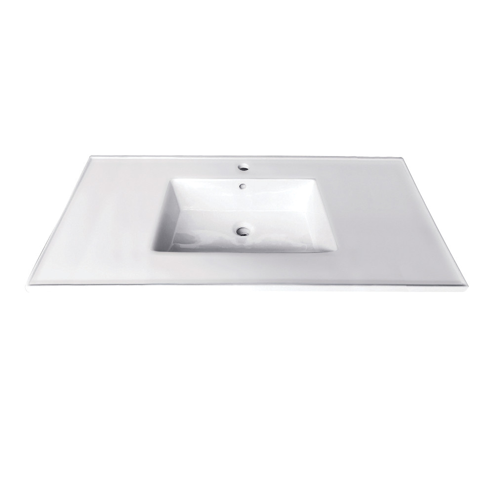 37 in. Fauceture Continental Ceramic Vanity Top - 1-Hole, White