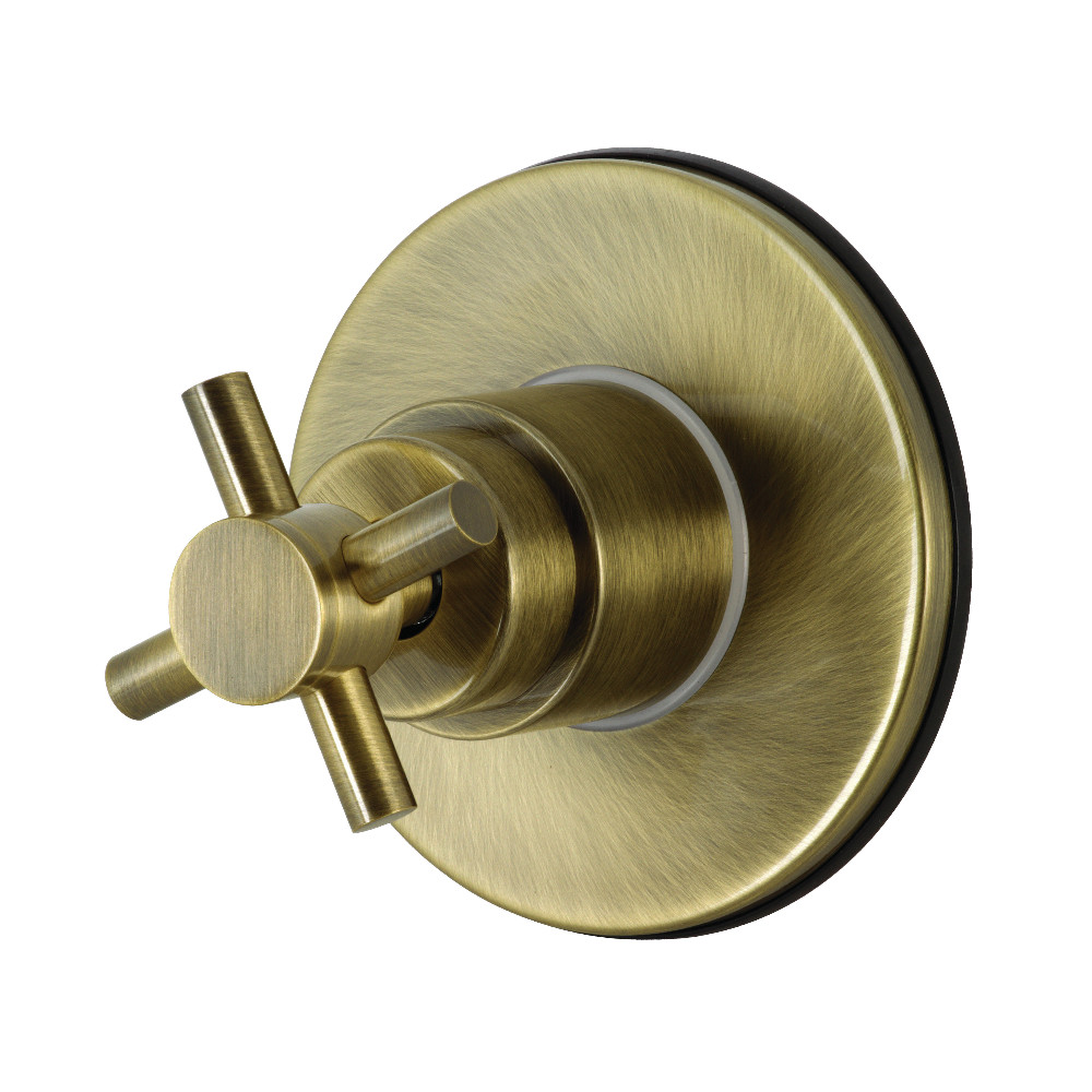 KS3033DX Single-Handle Three-Way Diverter Valve with Trim Kit, Antique Brass
