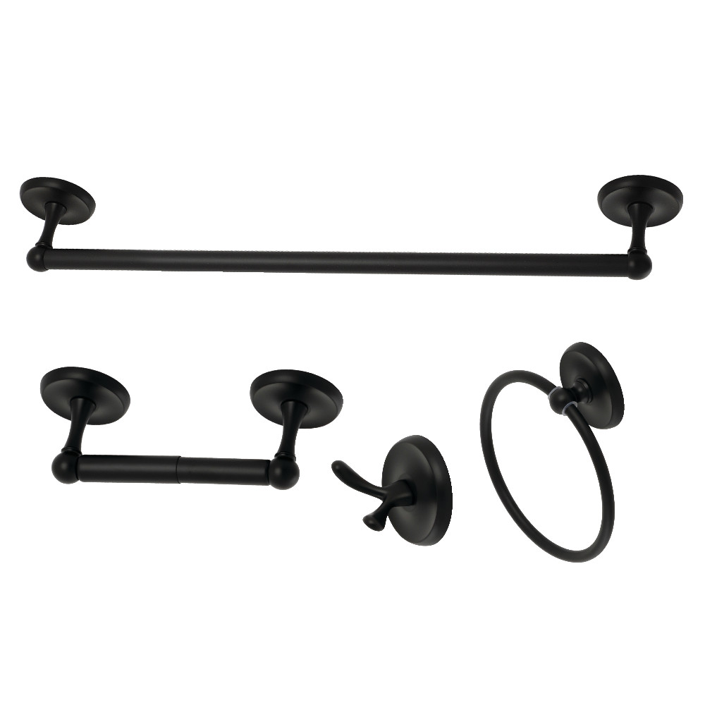 BAK312478MB Victorian Bathroom Accessory Set, Matte Black - 4 Piece
