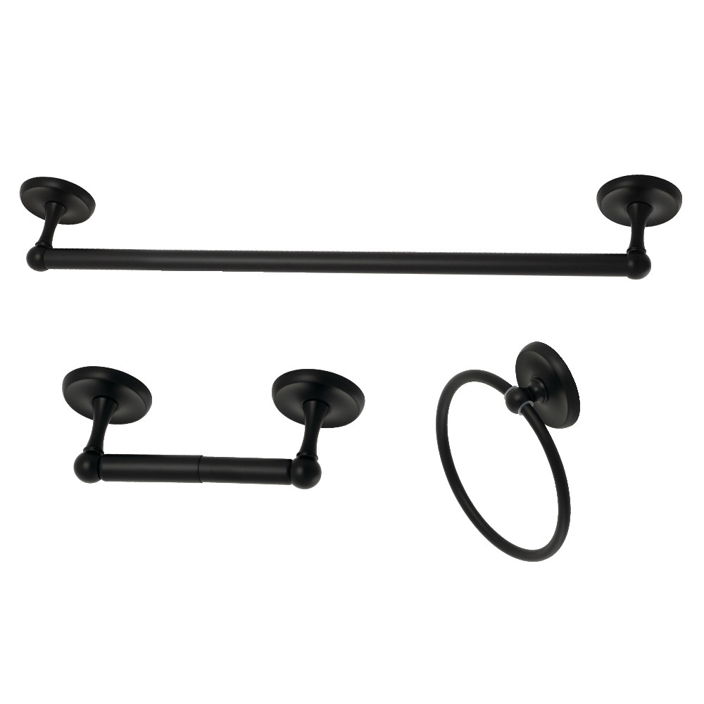 BAK31248MB Victorian Bathroom Accessory Set, Matte Black - 3 Piece