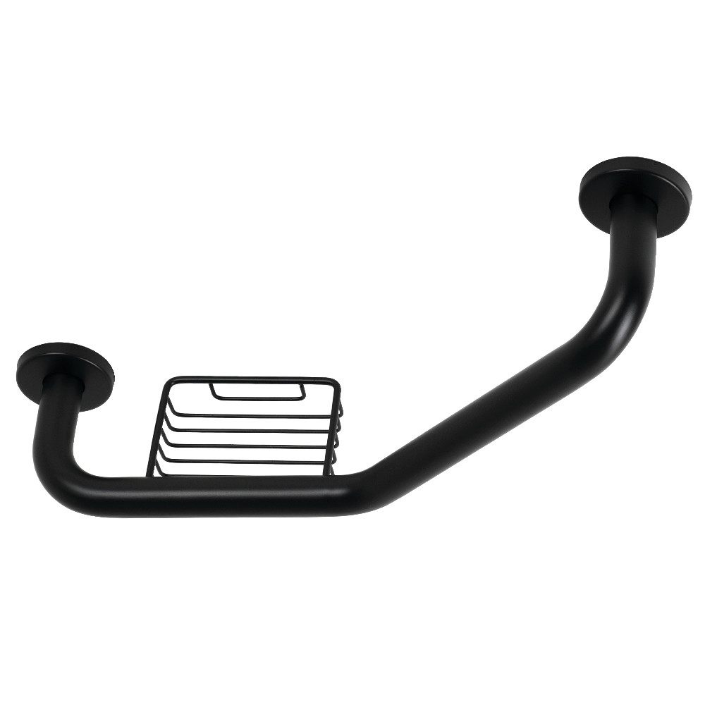 GBS141012CS0 10 x 12 in. Meridian Angled Grab Bar with Soap Holder, Matte Black