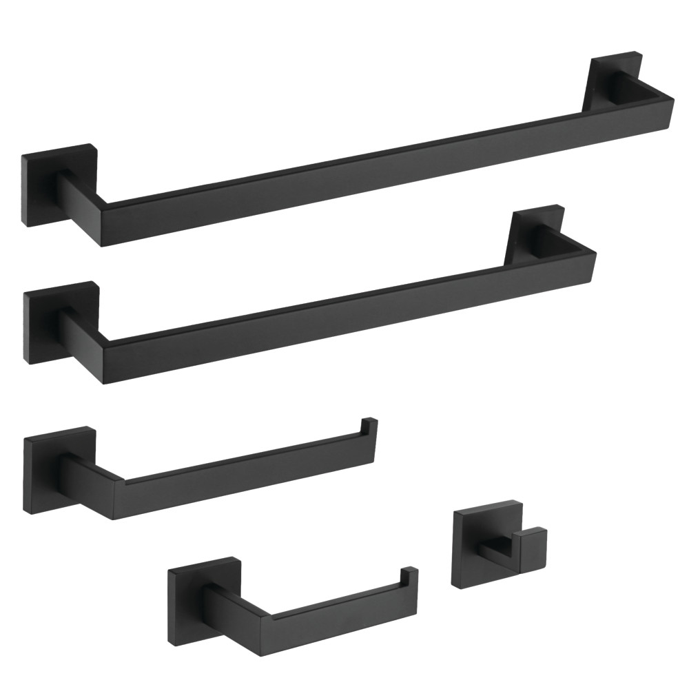 BAHK6012478MB Markus Bathroom Accessory Set, Matte Black - 5 Piece