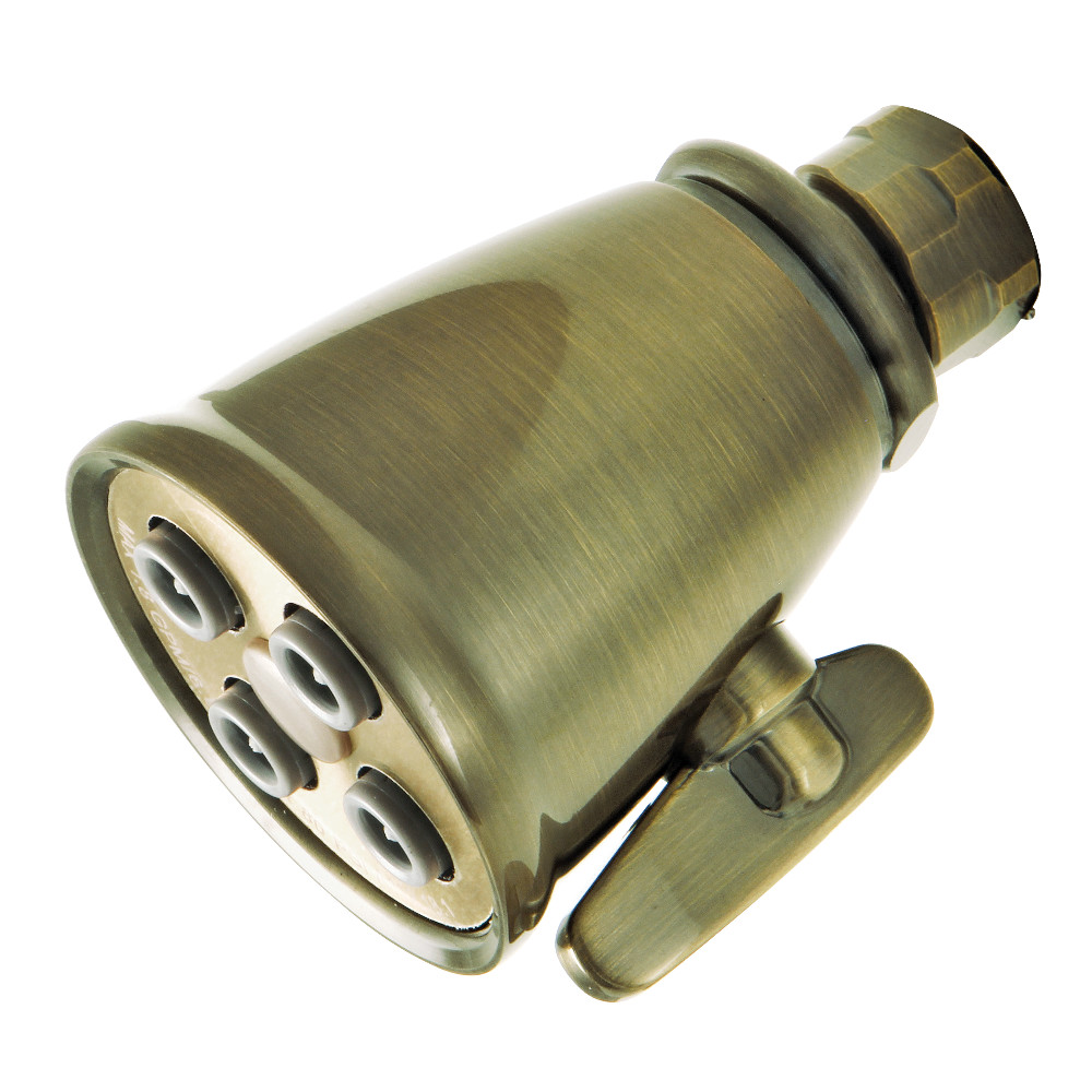 K137A3 Victorian Adjustable Jet Spray Shower Head, Antique Brass