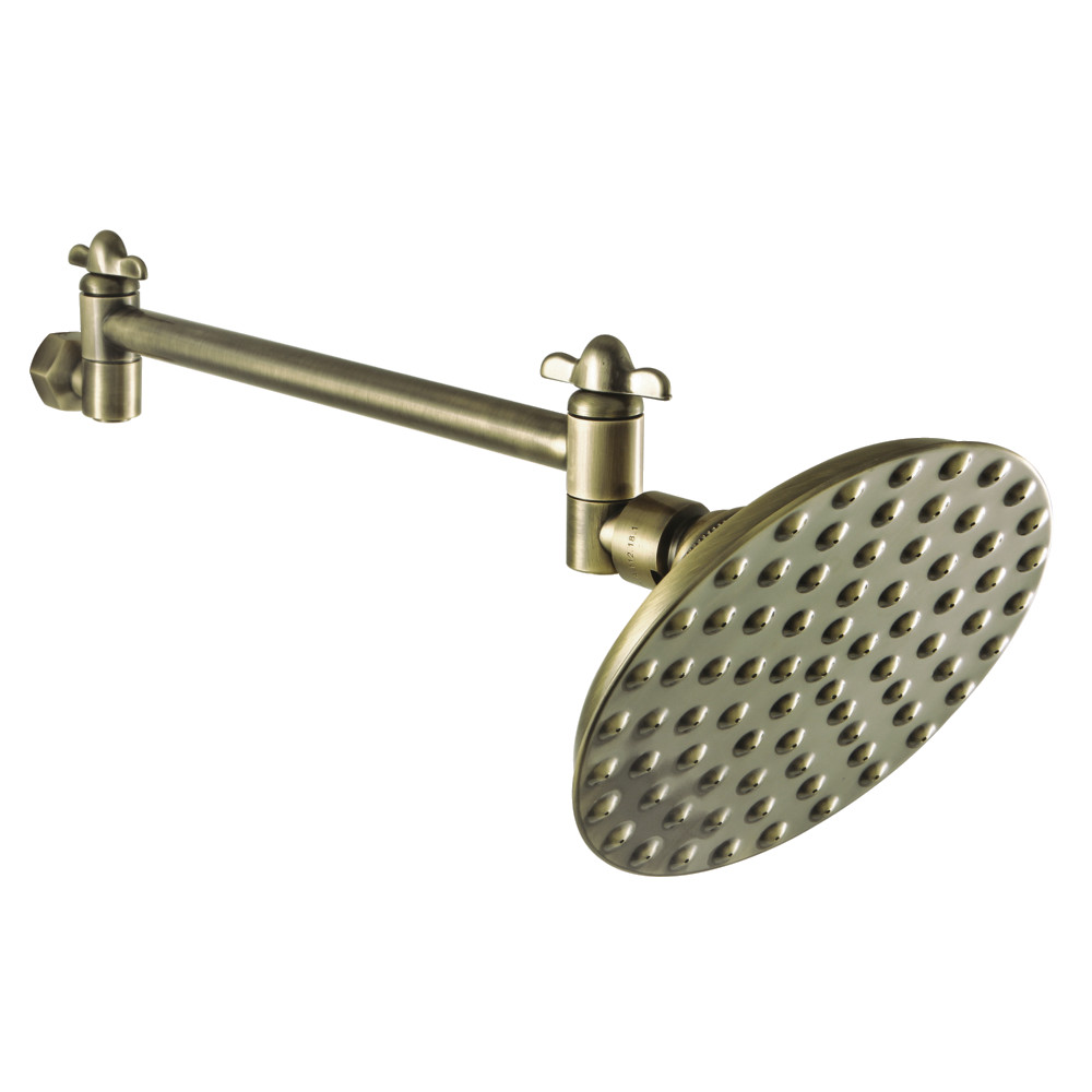 Picture of Kingston Brass CK135K3 5 in. Victorian Showerhead with High Low Adjustable Arm, Antique Brass