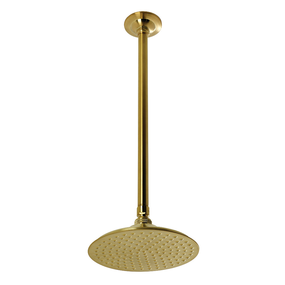 7.75 in. Trimscape Showerhead with 17 in. Ceiling Mount Shower Arm, Brushed Brass