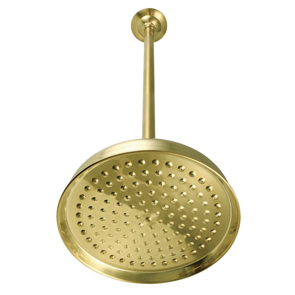 10 in. Showerhead with 17 in. Ceiling Mounted Shower Arm, Brushed Brass