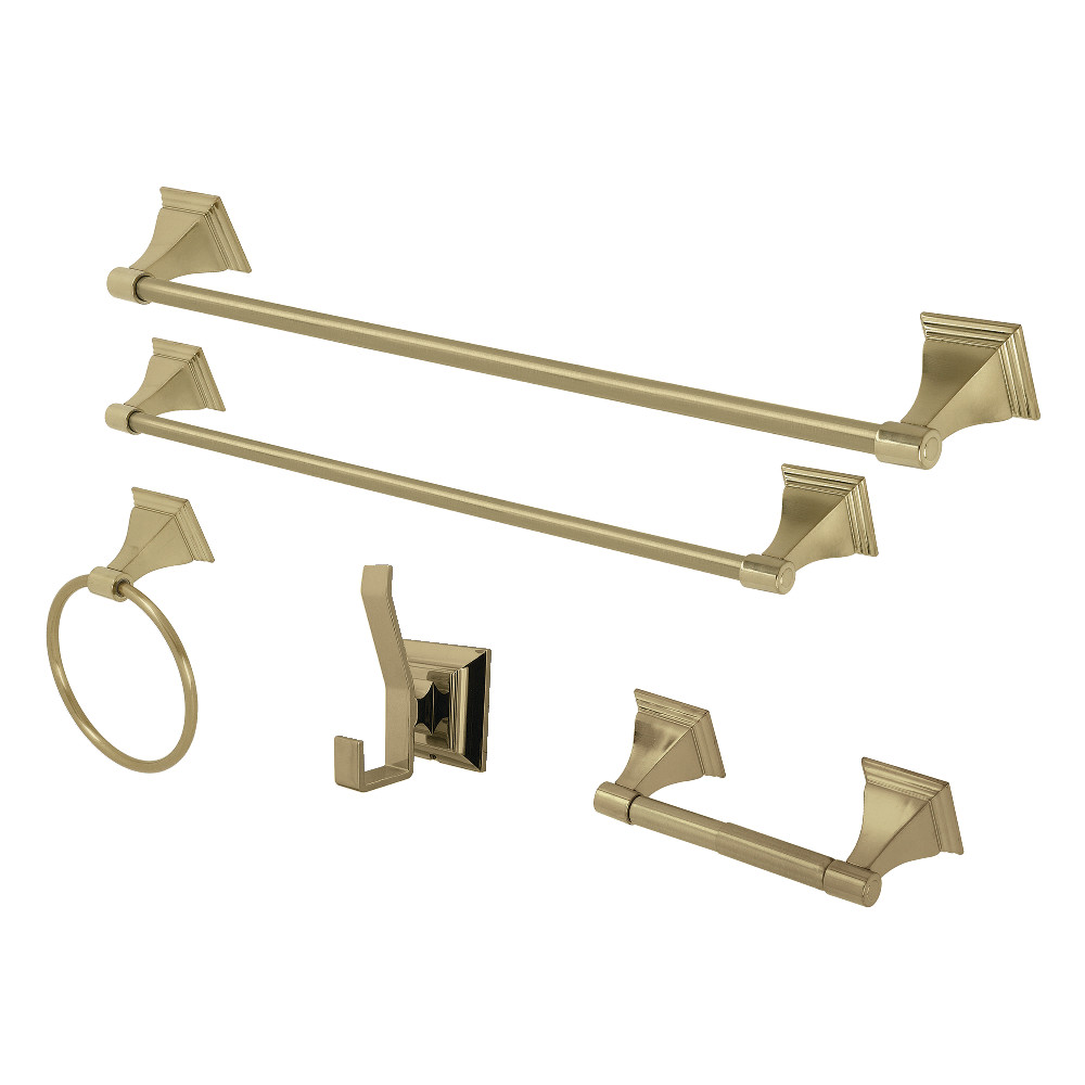 BAHK61212478BB Monarch Bathroom Accessory Set, Brushed Brass - 5 Piece