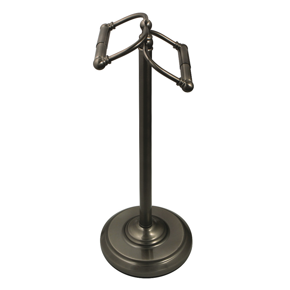 Vintage Freestanding Double Roll Toilet Paper Holder, Black Stainless