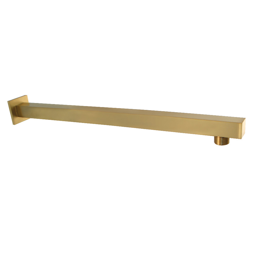 15.75 in. Claremont Square Rain Drop Shower Arm with Flange, Brushed Brass
