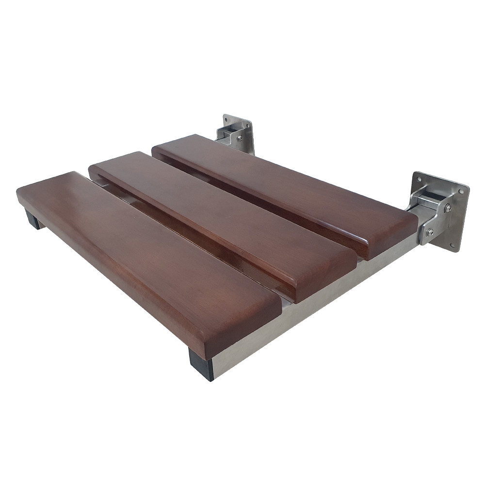 19 x 16 in. Chaise Wall Mount Folding Shower Seat, Brushed Nickel