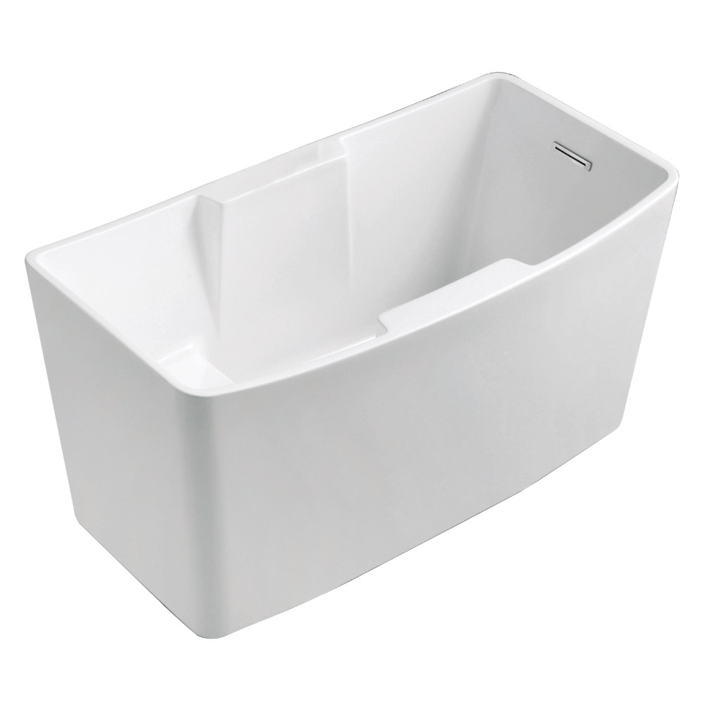 51 in. Aqua Eden Acrylic Rectangular Freestanding Tub with Seat & Drain, Glossy White