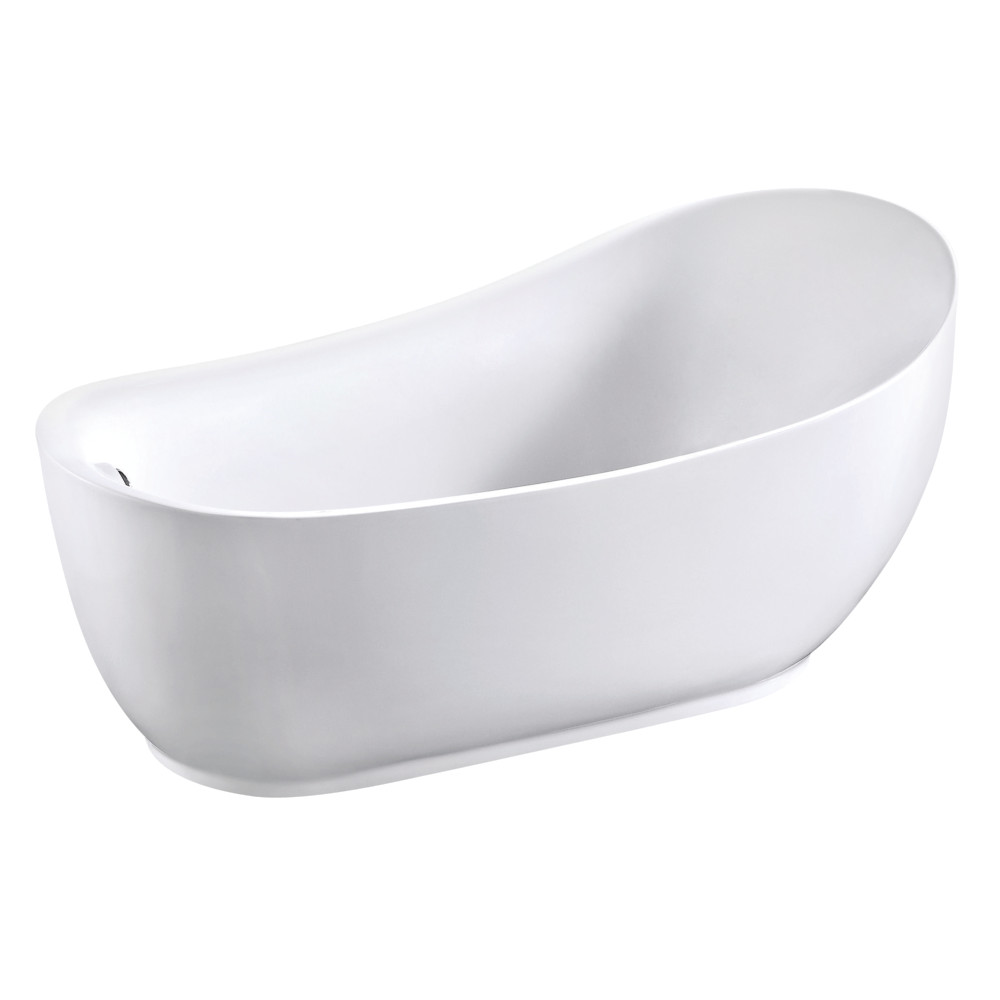 70 in. Aqua Eden Acrylic Freestanding Tub with Drain, Glossy White