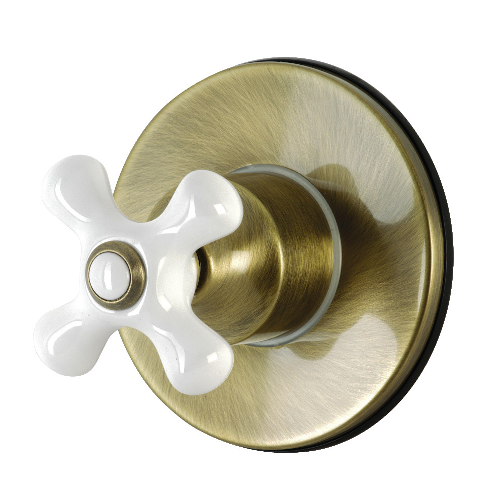 KS3033PX Single-Handle Three-Way Diverter Valve with Trim Kit, Antique Brass
