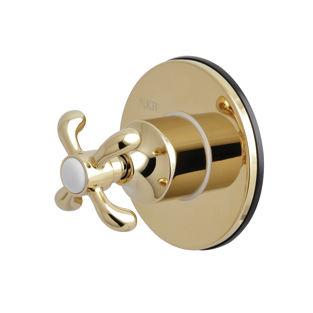 KS3032TX Single-Handle Three-Way Diverter Valve with Trim Kit, Polished Brass