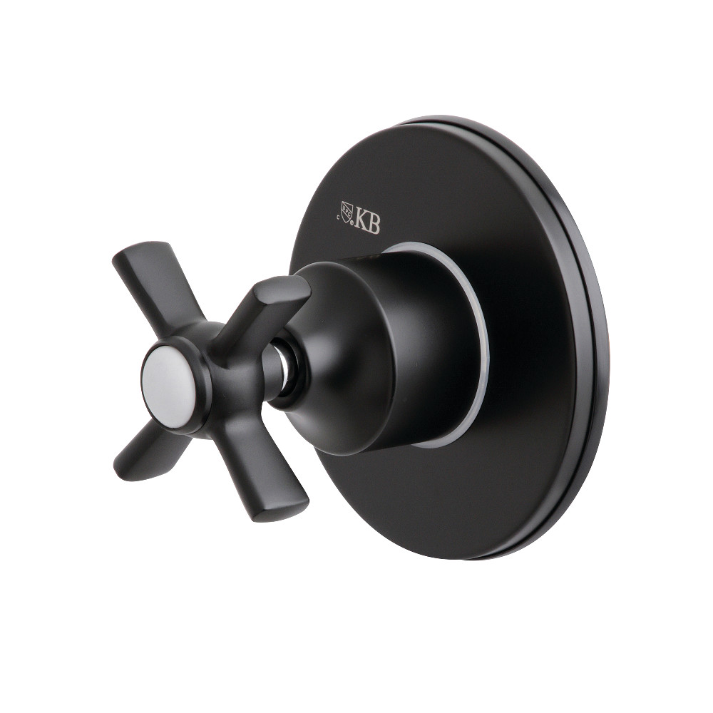 3 Way Single Hole Traditional Diverter Valve with Trim Kit, Matte Black