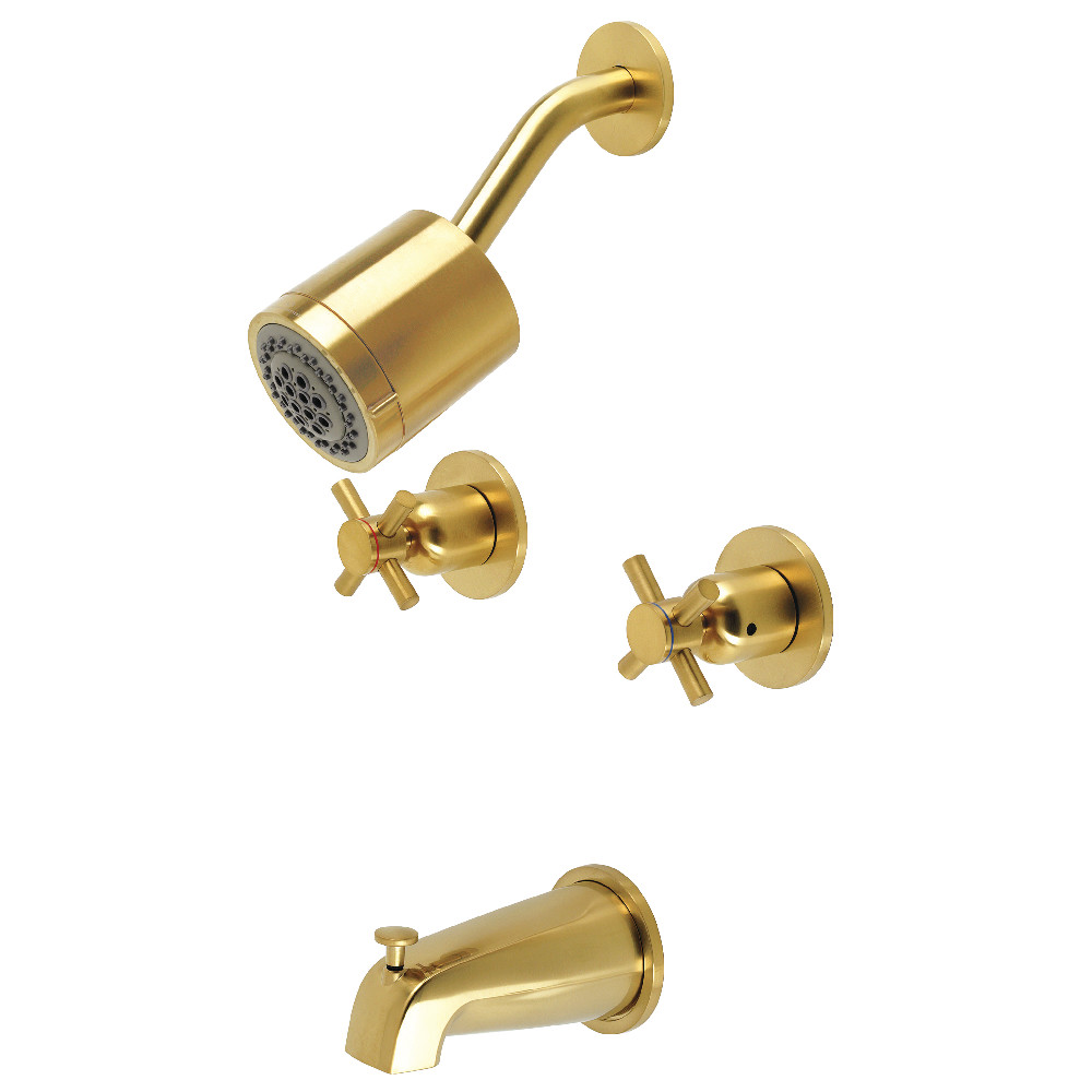 Concord Two-Handle Tub & Shower Faucet, Brushed Brass