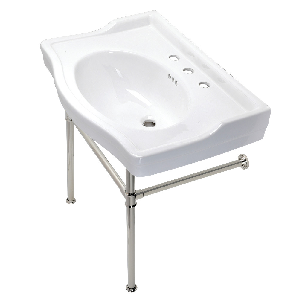Picture of Kingston Brass VPB33086ST 30 in. Victorian Console Sink with Stainless Steel Legs, Polished Nickel