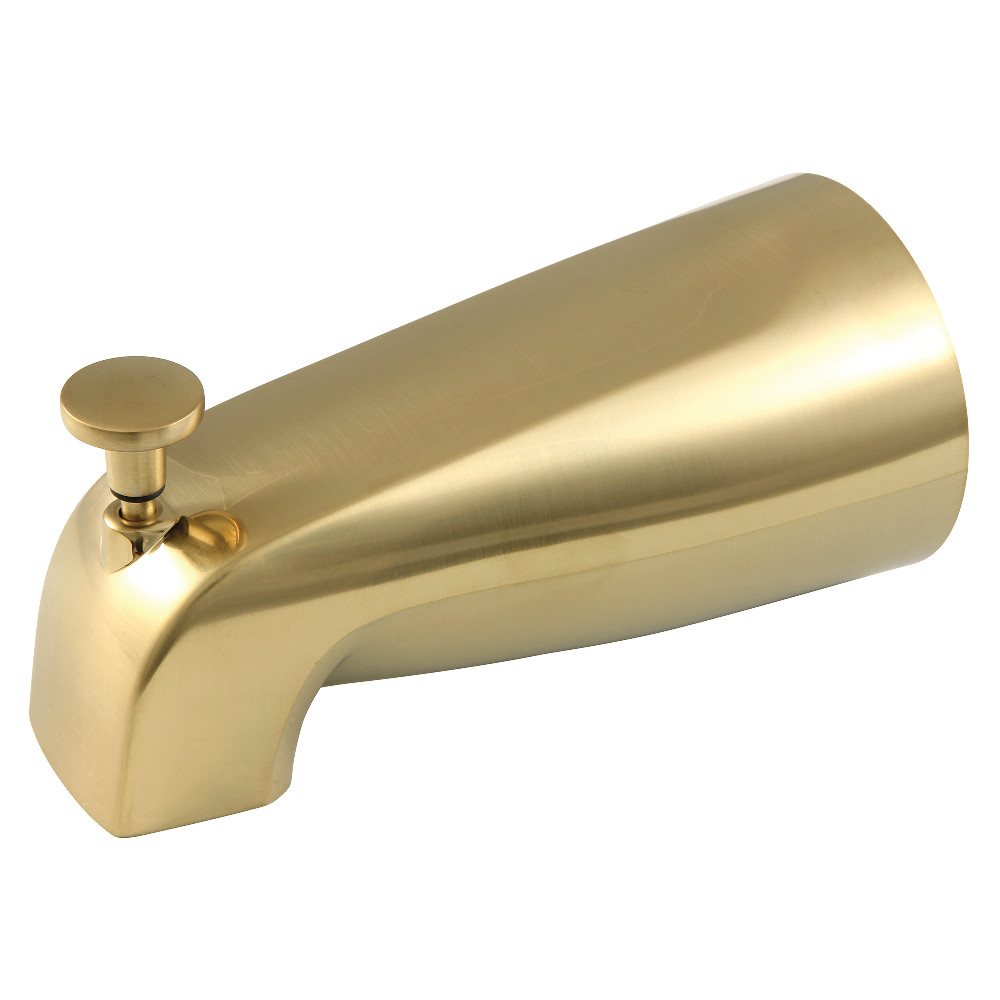 Zinc Tub Spout with Diverter - Brushed Brass - 5.25 in.